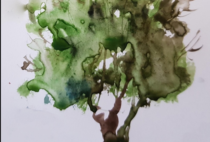Loose trees in watercolor and ink -Amsterdam
