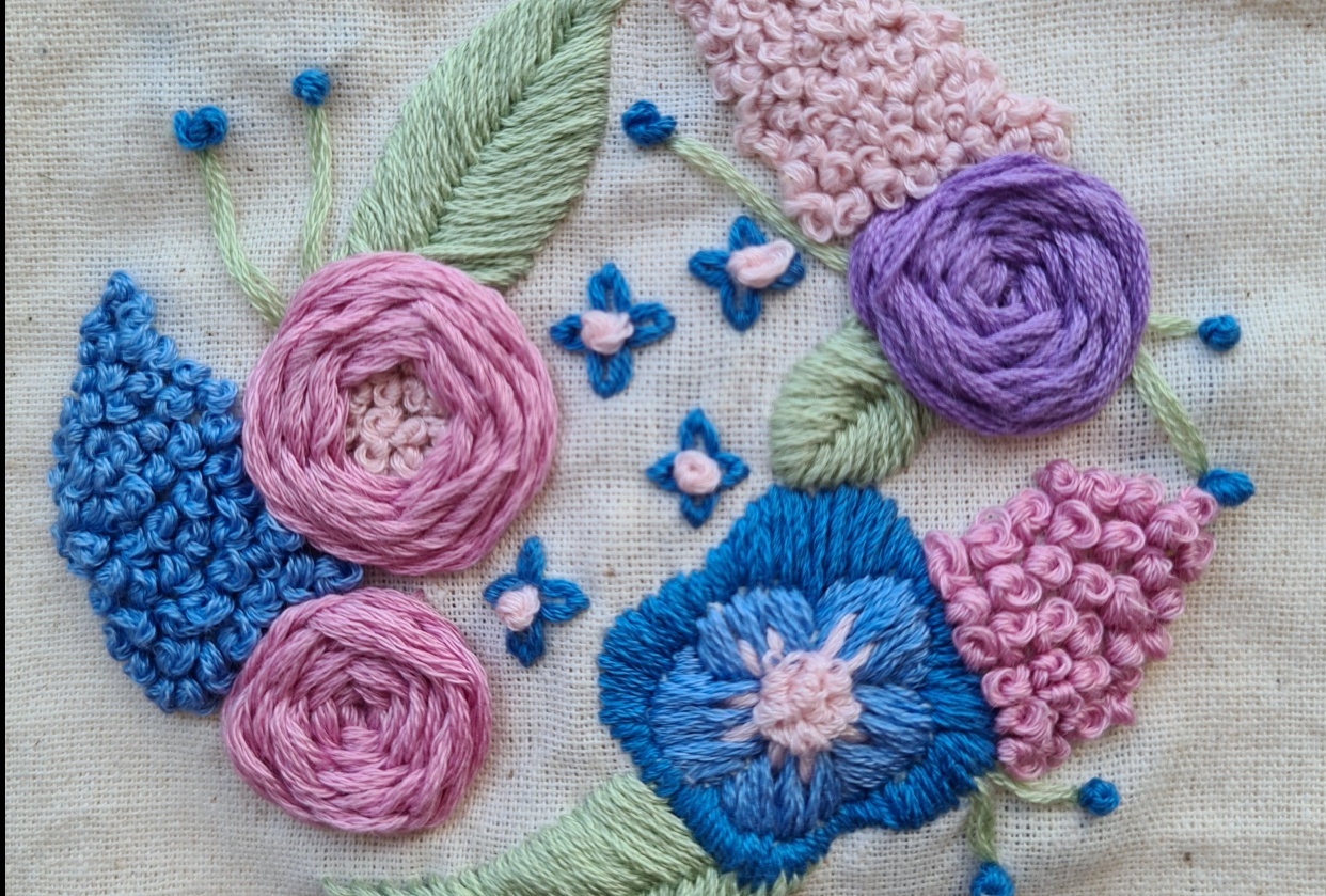 Floral drawstring bag - student project