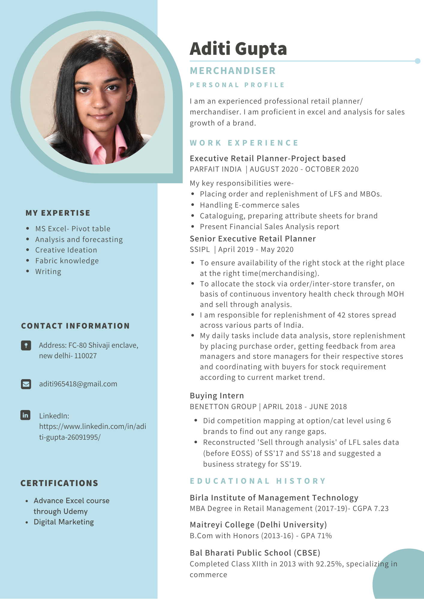 My Resume - student project