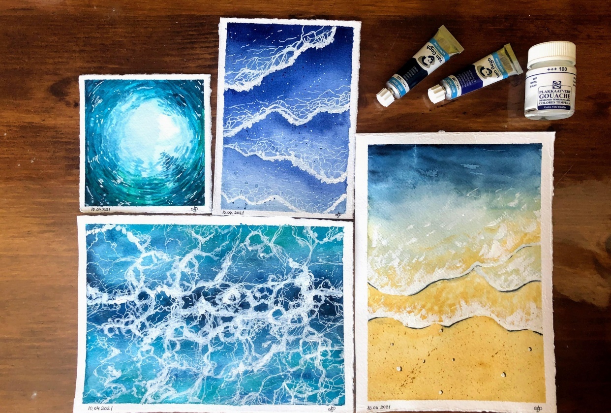 Waves Watercolour - student project