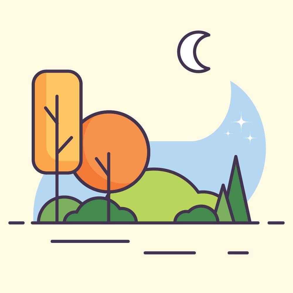 Flat Vector Landscape - student project