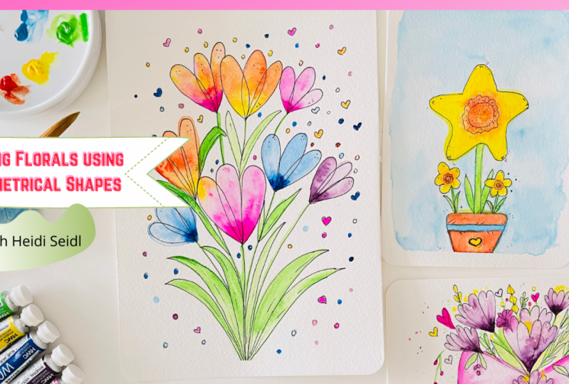 Watercolor Spring Flowers Using Geometrical Shapes Create Uniques Florals With Heidi Seidl Artjourneywithme Heidi Seidl Skillshare