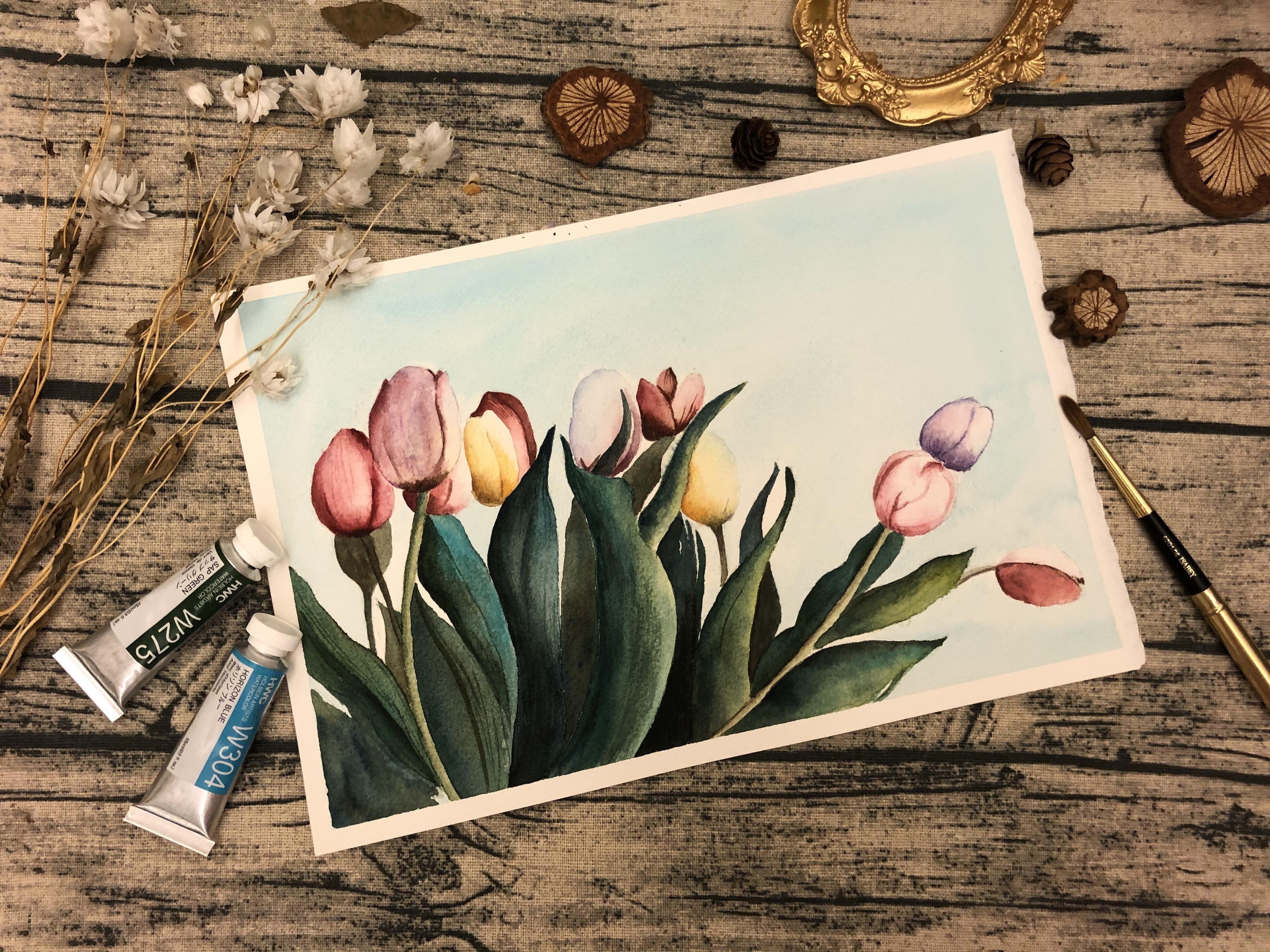 Tulip painting by Vivian - student project