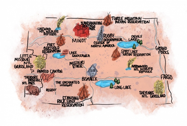 North Dakota Map