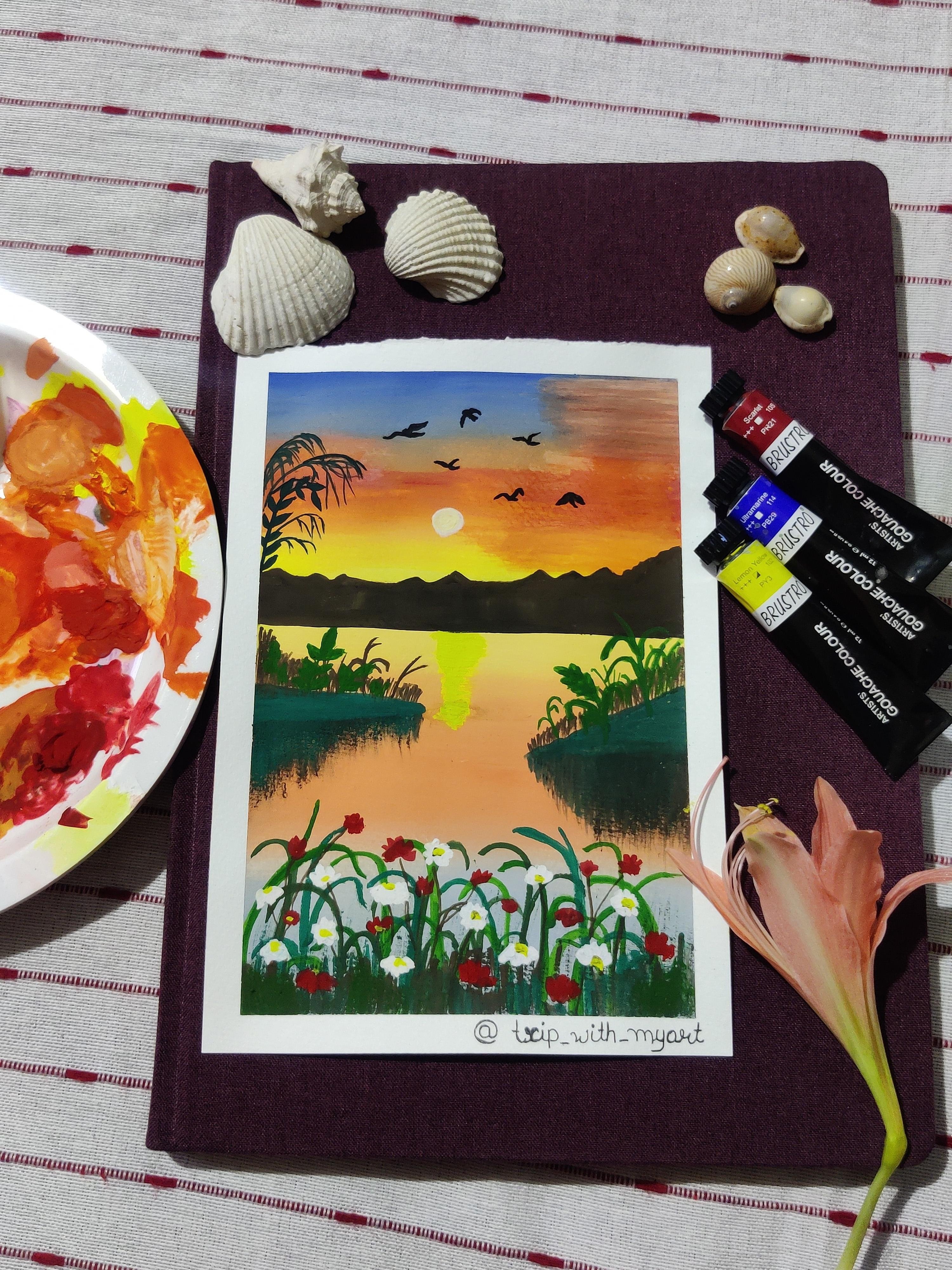 Sunset landscape - student project