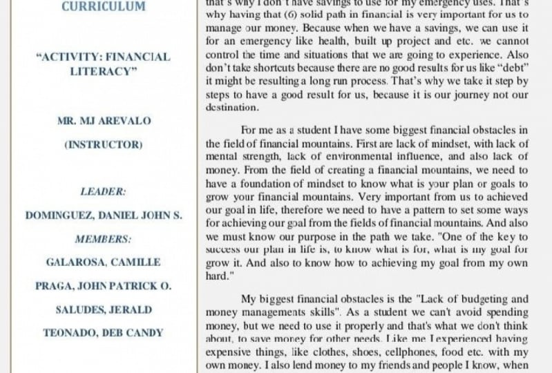FINANCIAL LITERACY