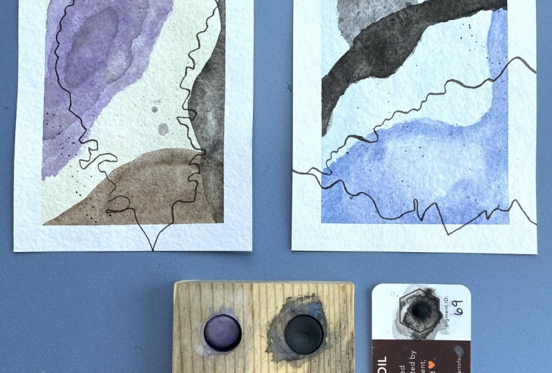 Contours and Lines using Soil-based watercolor