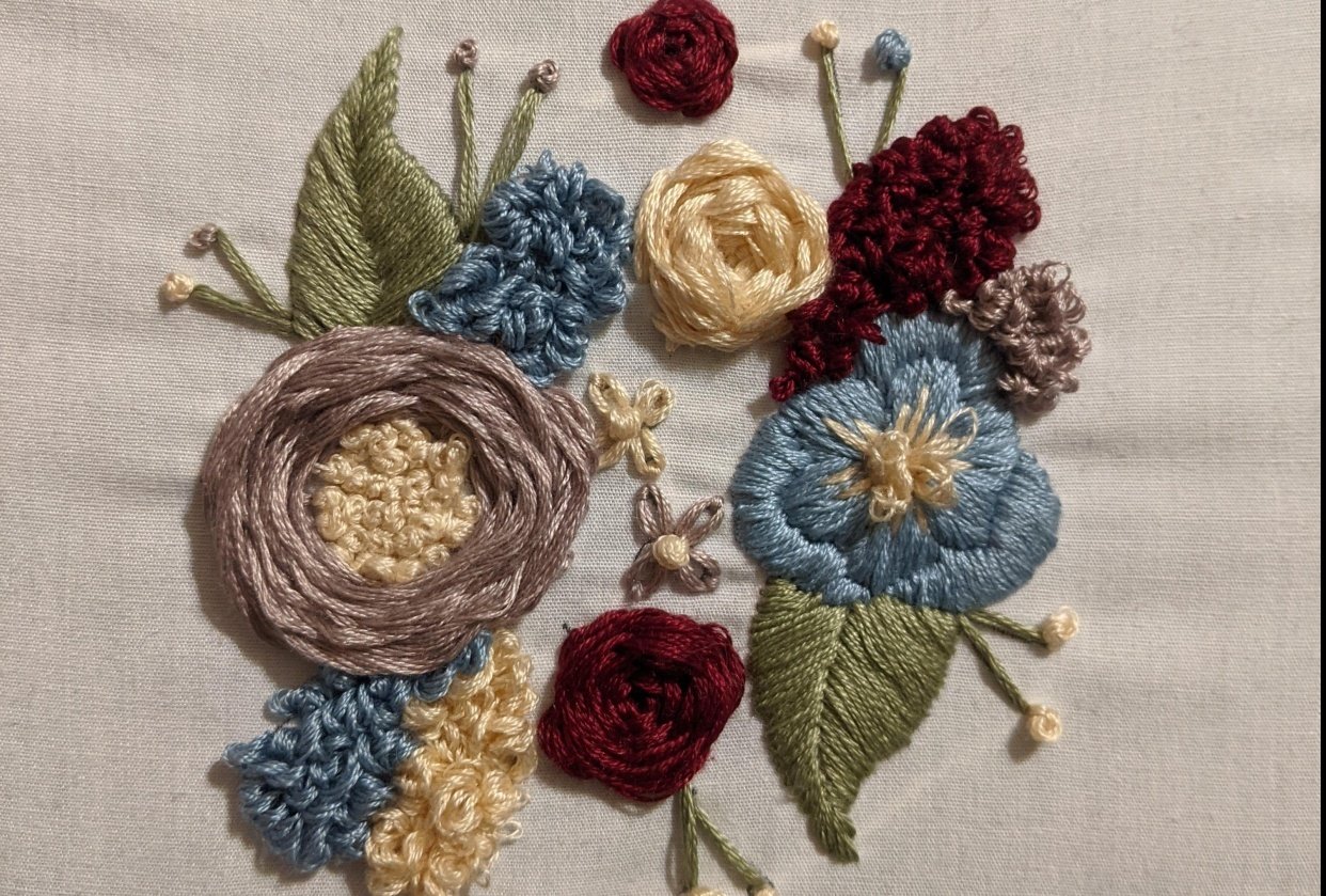 Floral embroidery - student project