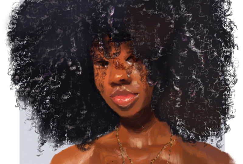 afro in the sun