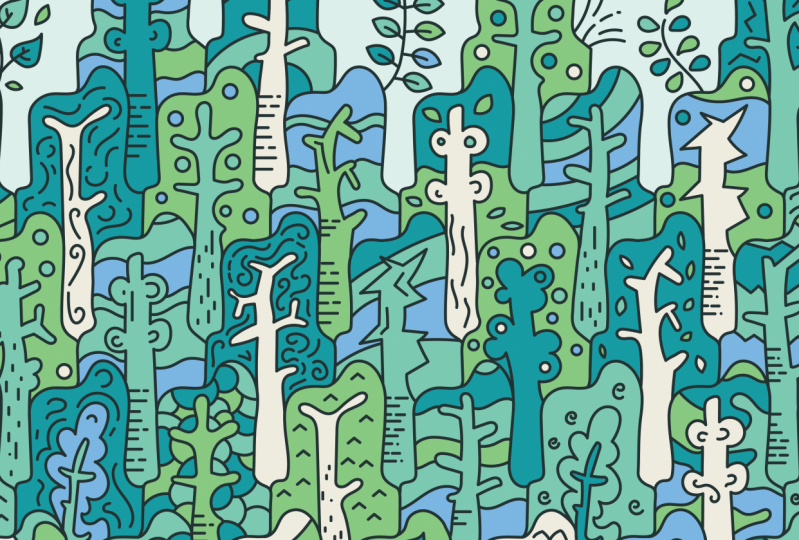 Forest illustration with tessellation