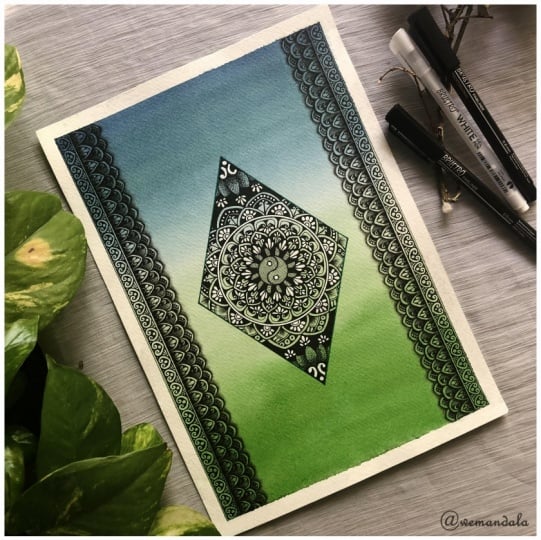 Watercolor mandala