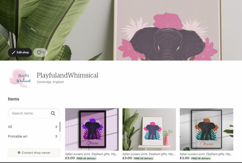 Playful and Whimsical Etsy shop