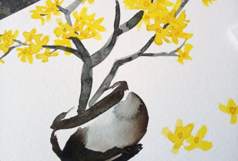 Painting flowers