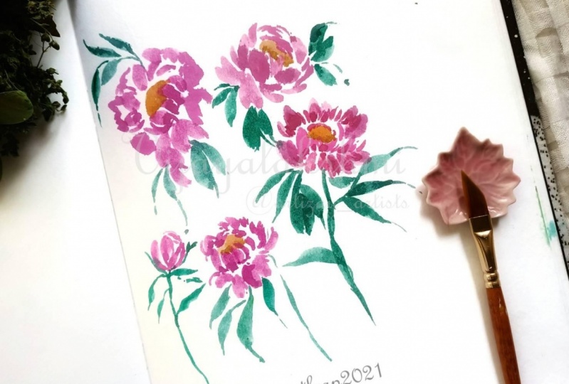 Peonies bunch