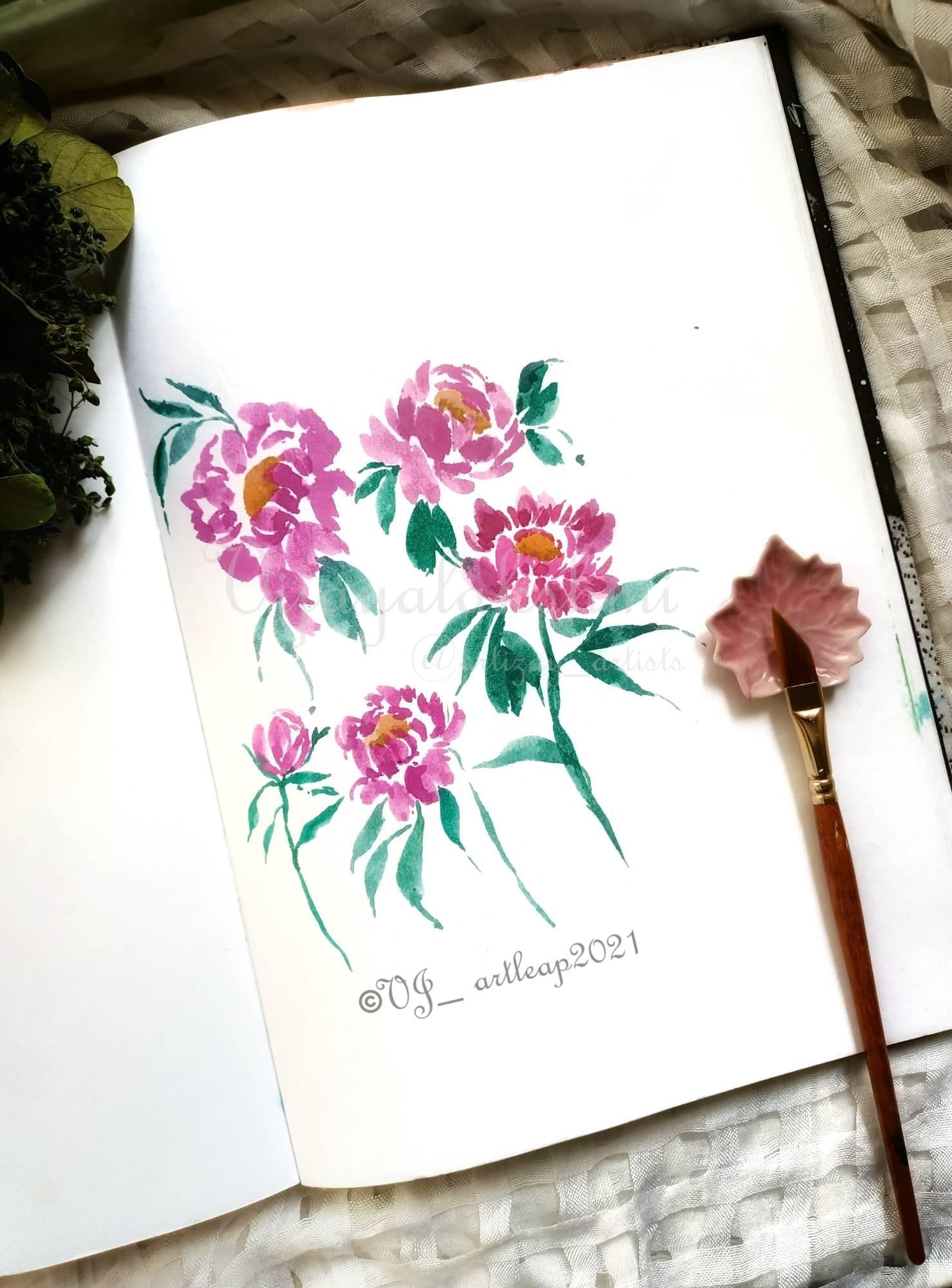 Peonies bunch - student project