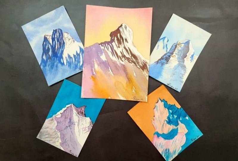 Watercolour mountains