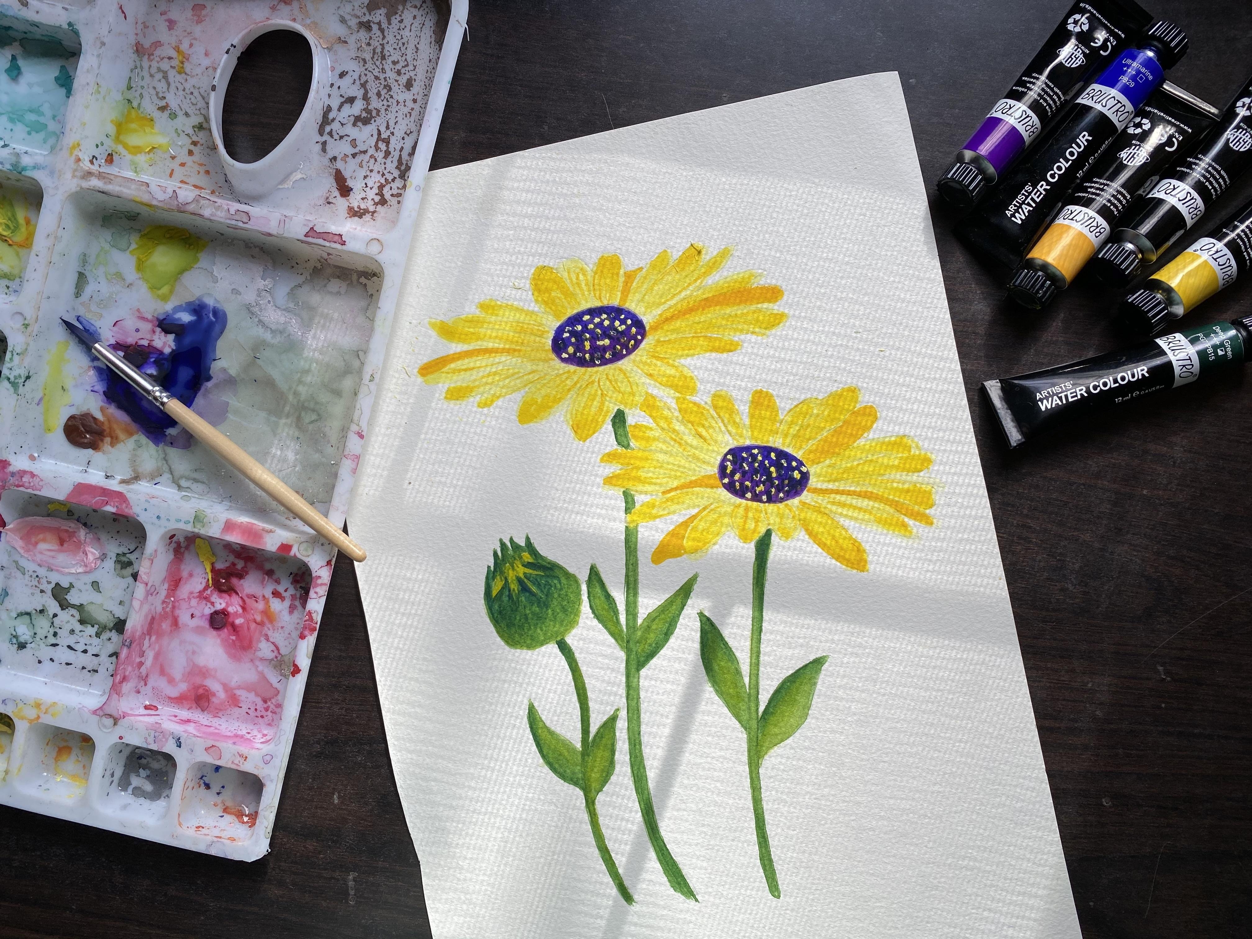 Daisies - Watercolor Painting - student project