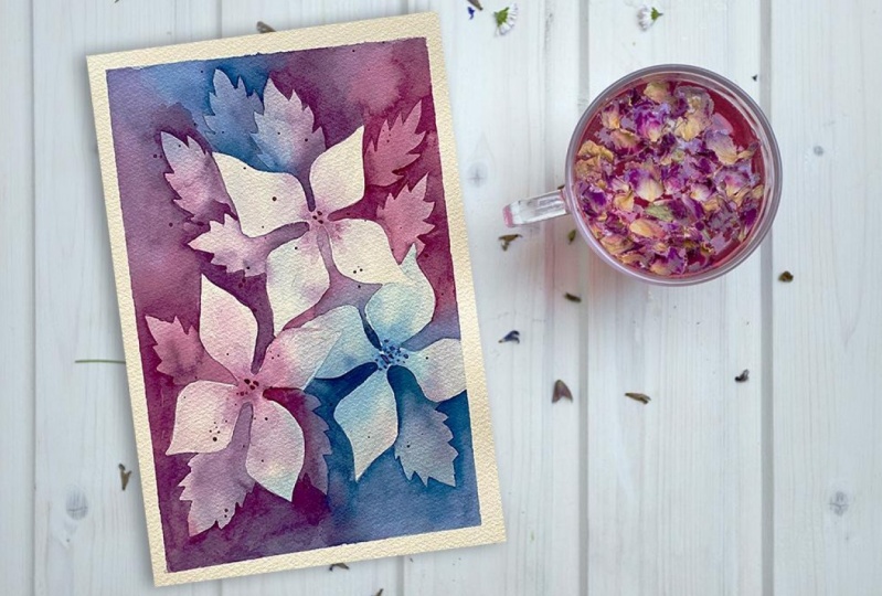 Dreamy Watercolor Florals - Negative Painting Technique