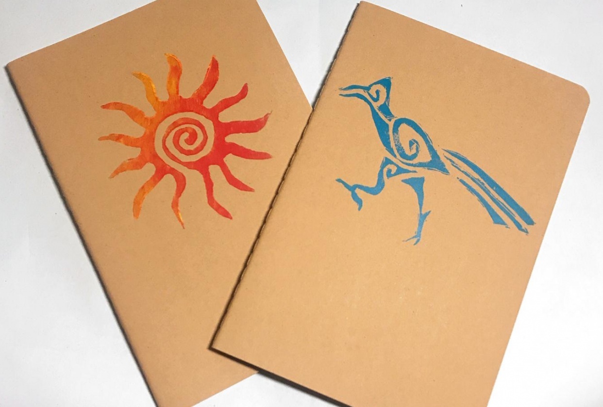 Block Printed Journals, Postcards, and Coasters! - student project