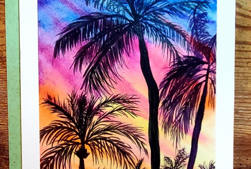 Palm tree silhouettes-class project