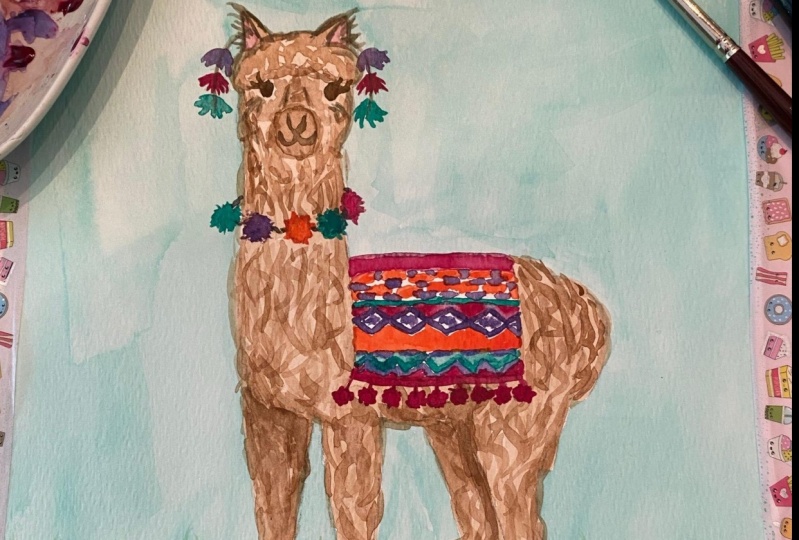 Cute Watercolour Alpaca Class