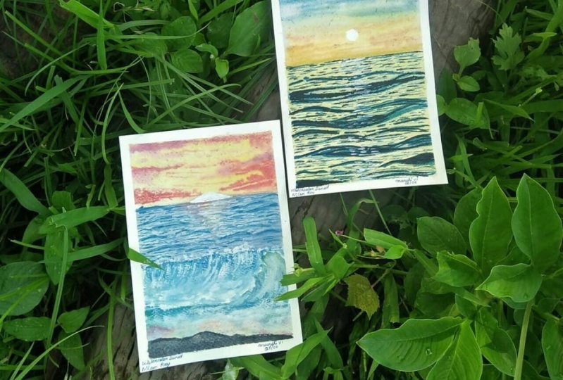 Watercolor Sunset Seascapes