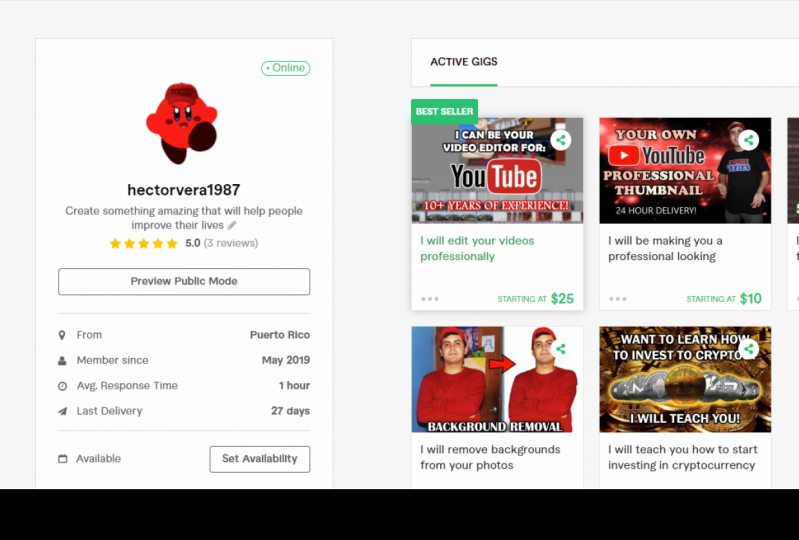 Made a Fiverr account for my Side Hustle