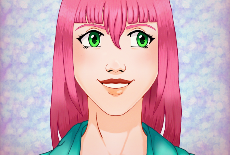 Drawing and colouring a manga girl