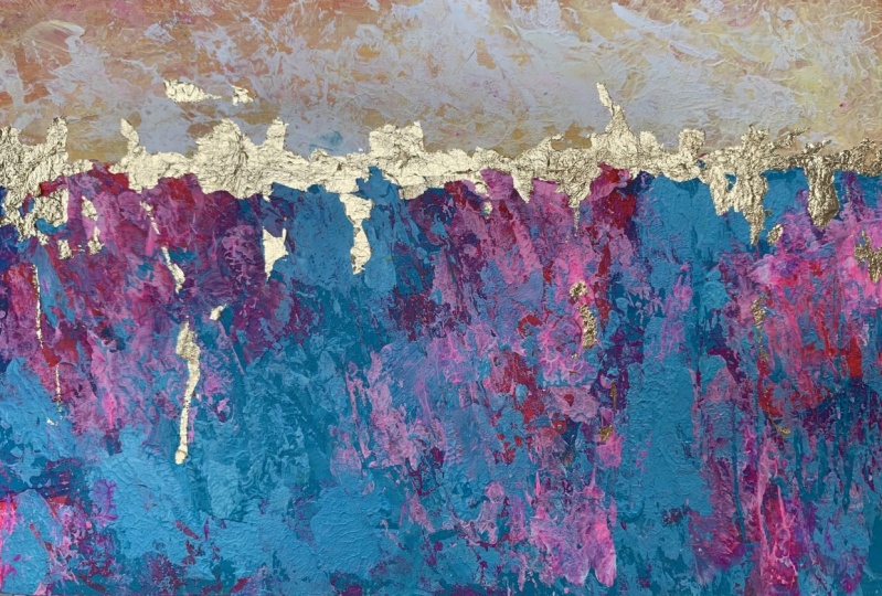 Abstract acrylic landscape