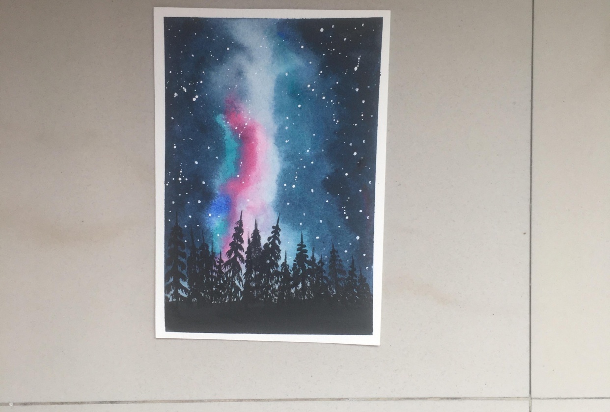 Expressive watercolour night skies 3 Days 3 Skies - student project