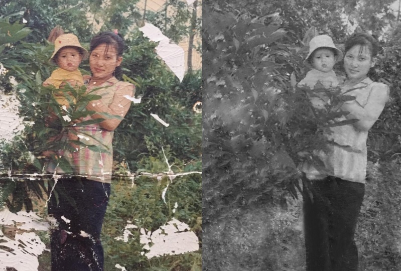 Mom and Son Photo Restoration