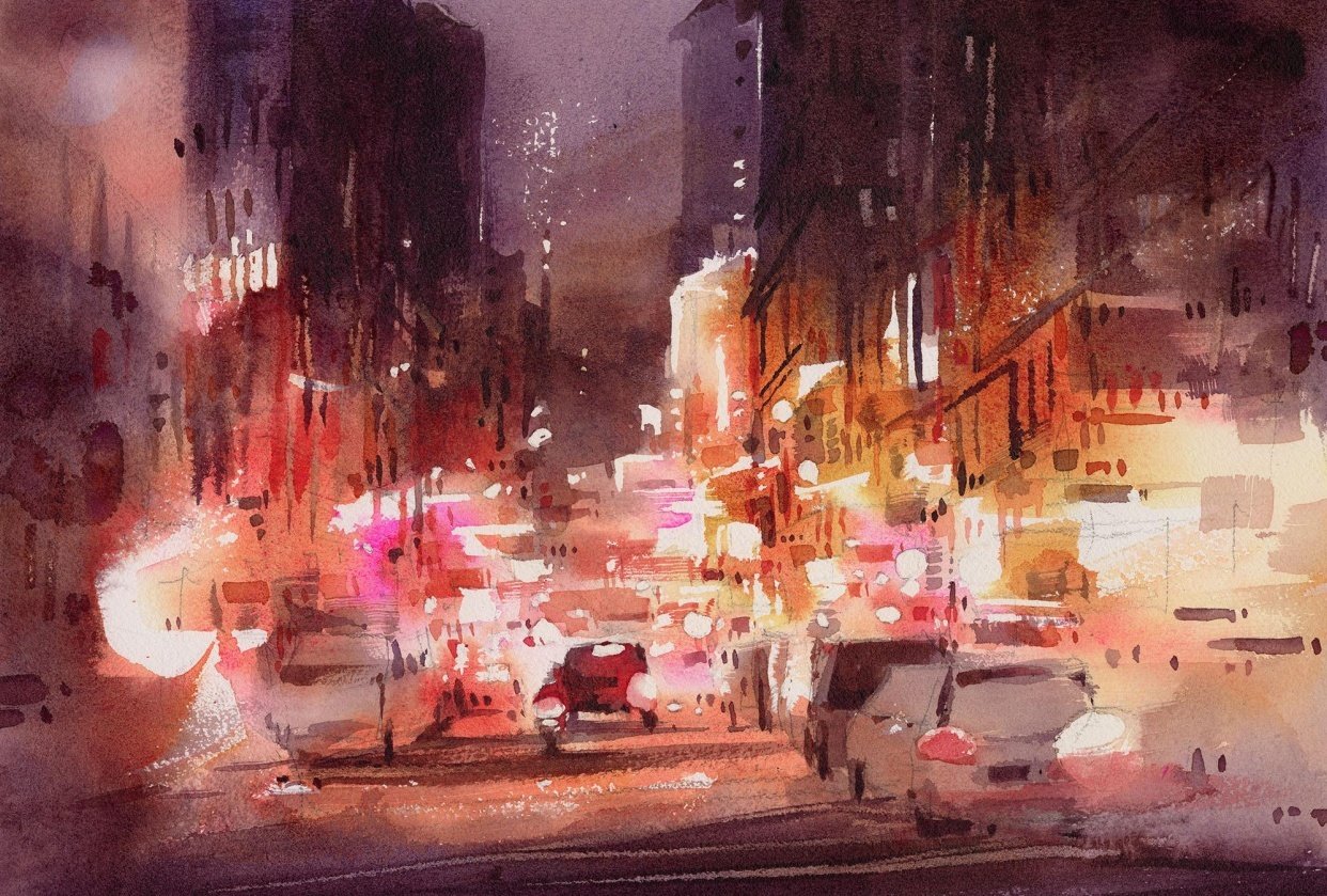 Painting Watercolor Cityscapes Series (#4) Step by Step Walkthrough - student project