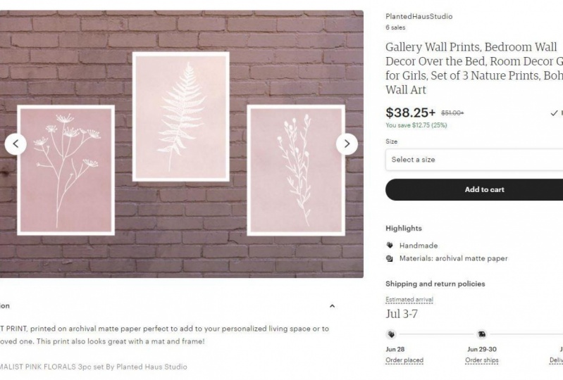 Gallery Wall Prints Listing