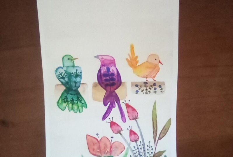 Folk art birds