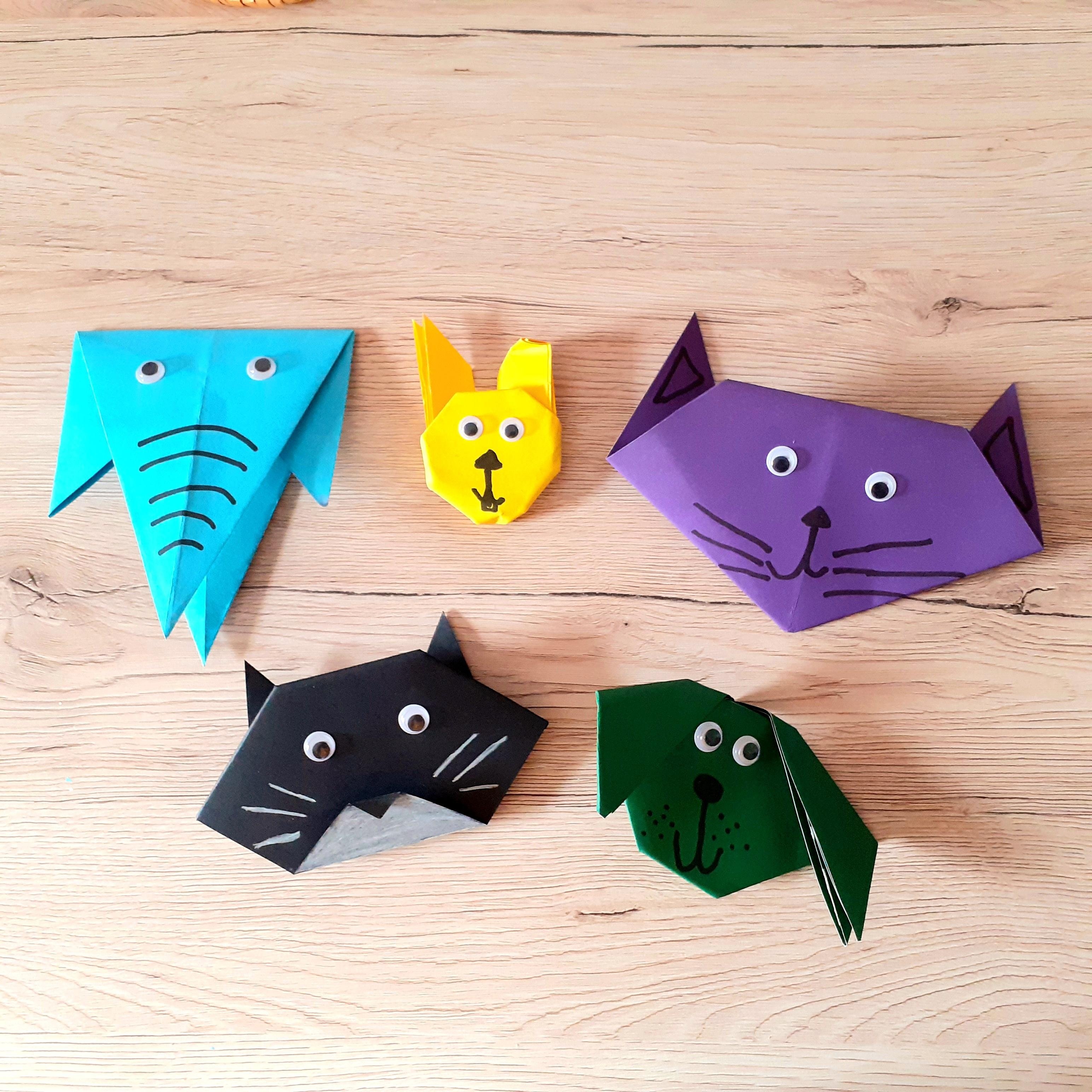 Origami animal faces - student project