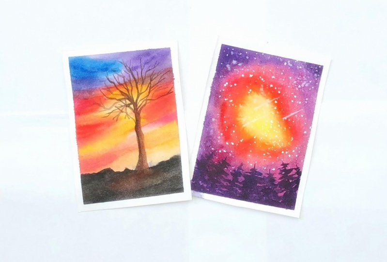 Rewetting in watercolor