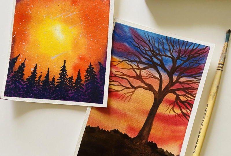Rewetting in watercolors