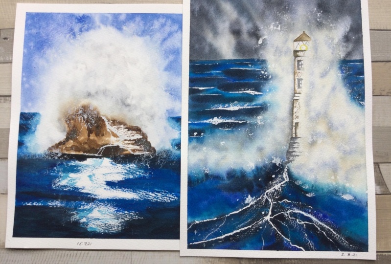 Crashing waves