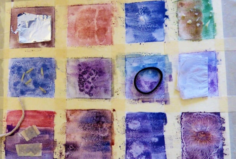 Watercolour patterns with texture