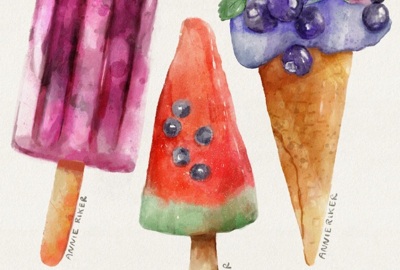 Watercolor Ice Cream