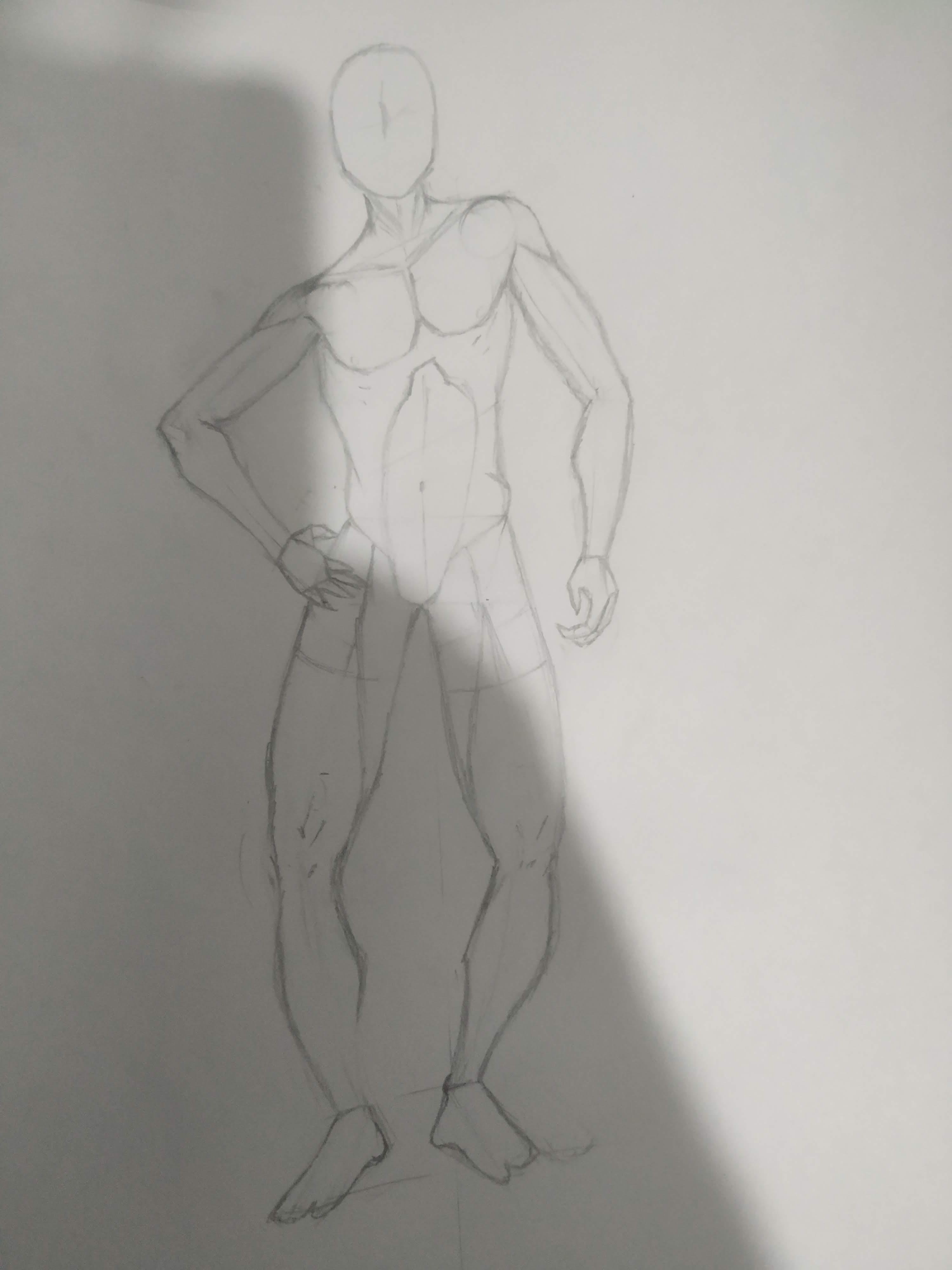 tutorial de desenho - como desenhar mangá corpo masculino 