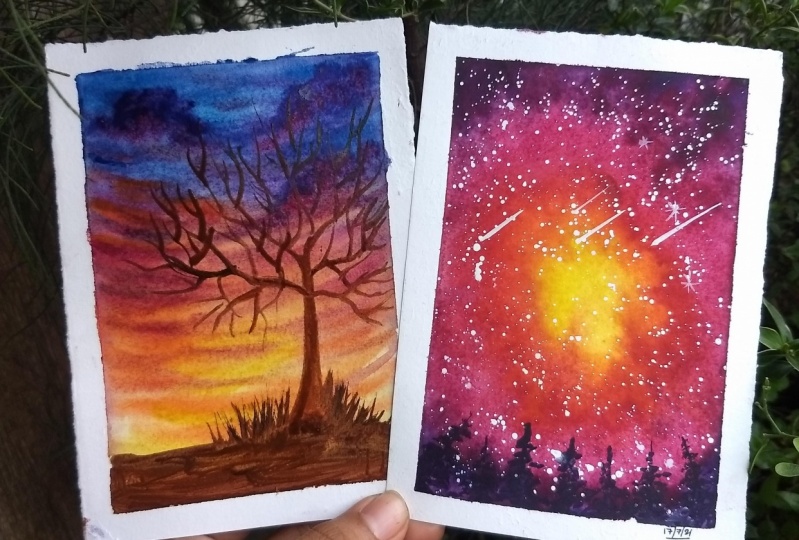Rewetting techniques using watercolor