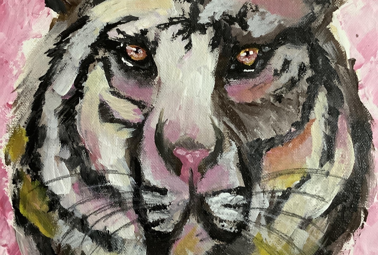Comment peindre un tigre blanc à l'acrylique | Charlotte Jordan | Skillshare, image size:1242x839