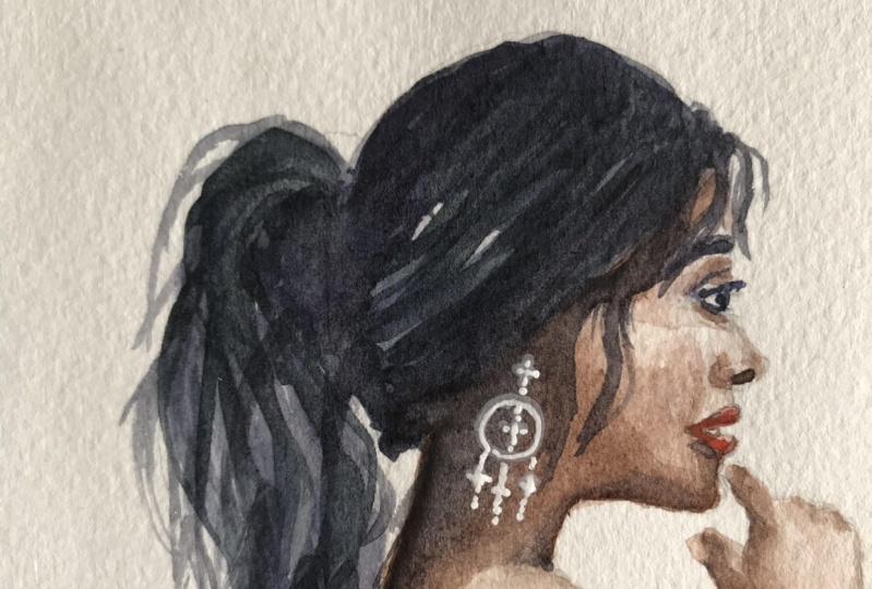 Tiny watercolour portraits