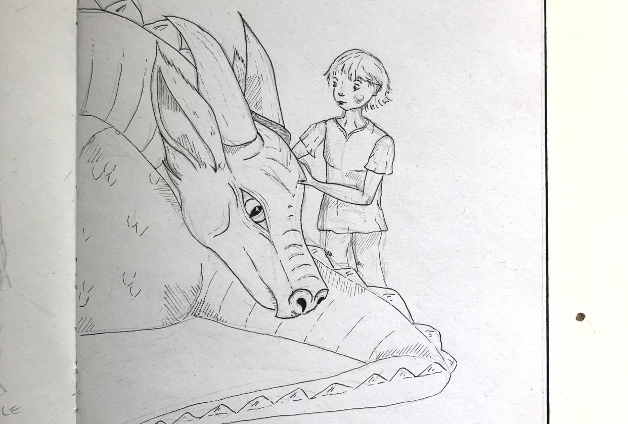 Manny with dragon - student project