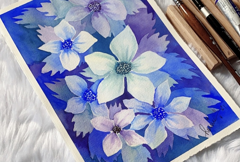 blues and purple