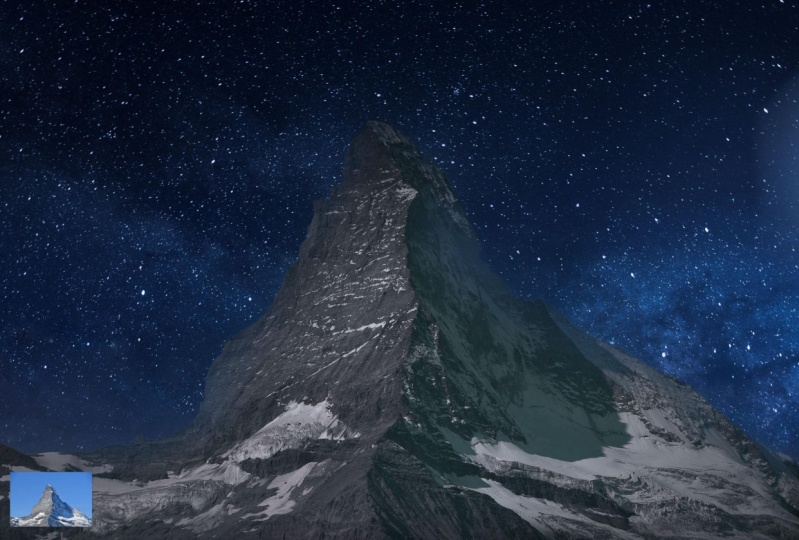 Matterhorn from bright day to night