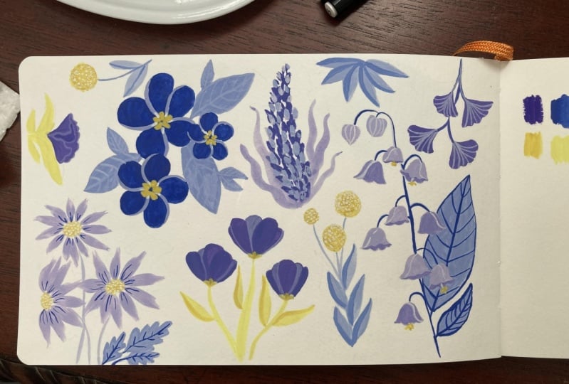 Gouache painting with limited colors - Holly Starr