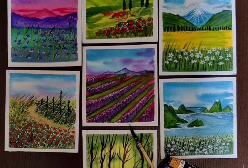 30 days Seasons water color challenge