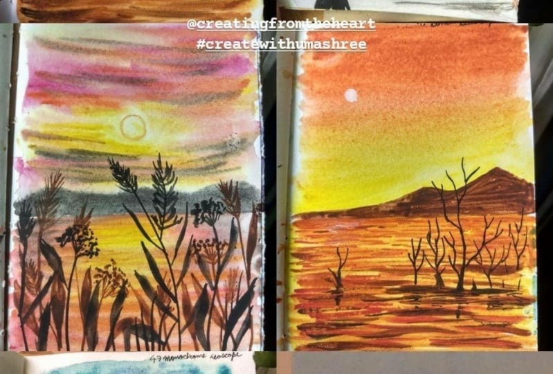 50 days watercolor with Umashree
